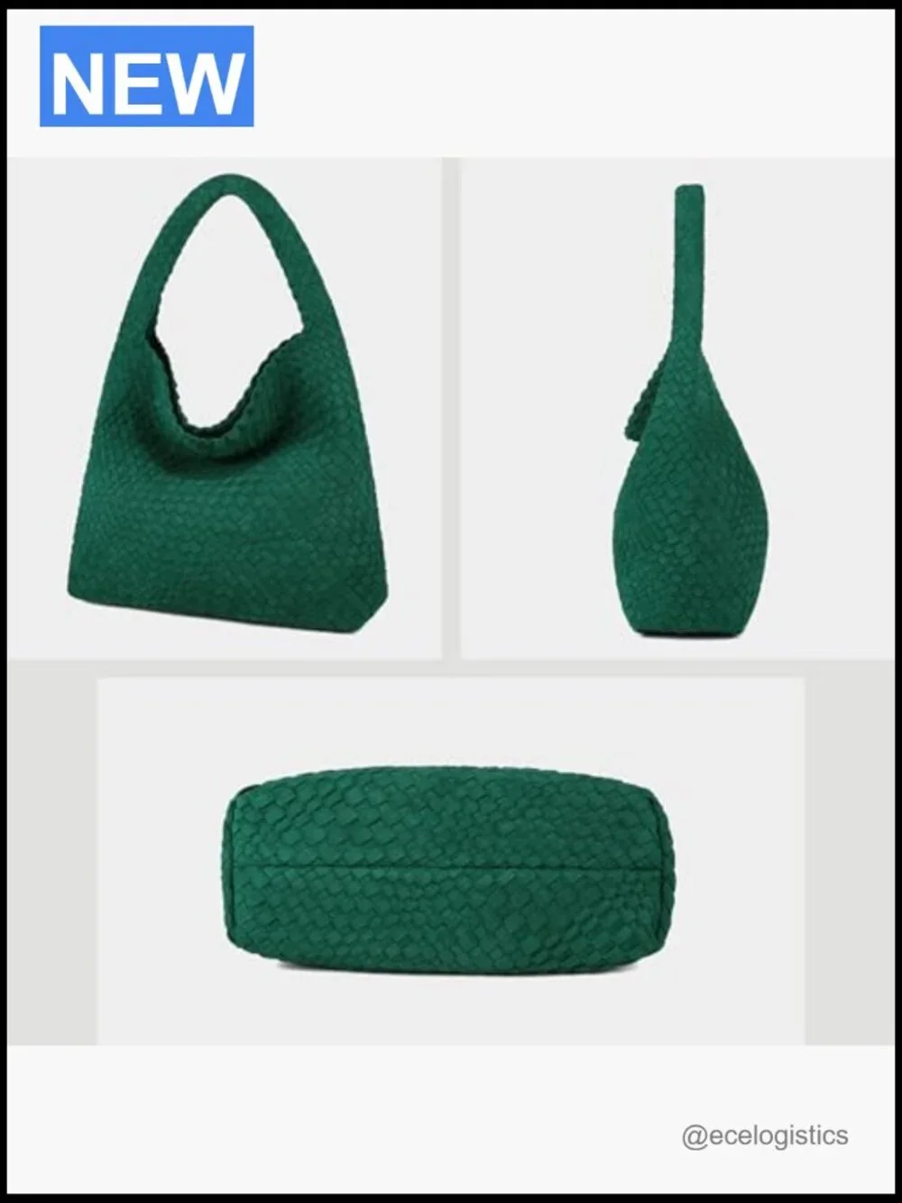 Faux Suede Woven Hobo Bag with Clutch, Medium Size, Soft Vegan Leather